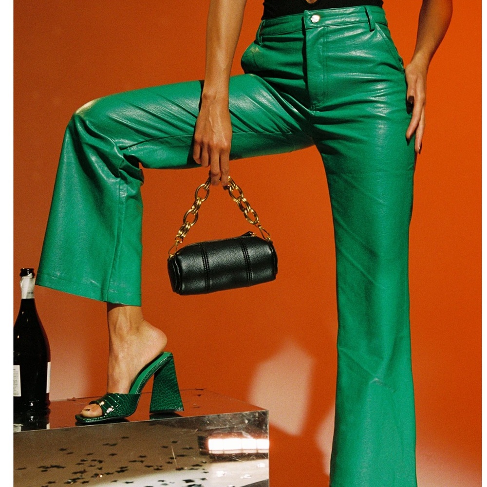 Princess Polly Green Leather Pants